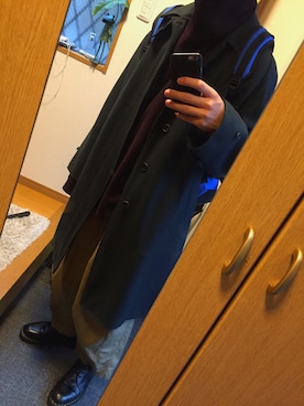 「アイテム（ステンカラーコート）」を使った、ハリケインさん（メンズ・176cm・10代）の秋コーディネート