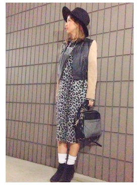 「LILY BROWN（リリーブラウン）のアイテム（ライダースジャケット）」を使った、ayaさん（レディース・160cm）の秋コーディネート