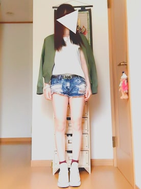 「NAVY（ネイビー）のアイテム（ブルゾン）」を使った、YuKaBooo🔆さん（レディース・148cm）の春コーディネート