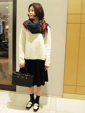 「ジョンストンズ」｜MACKINTOSH PHILOSOPHY ウィング高輪店スタッフさん（レディース・158cm）の秋コーディネート