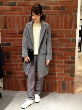 「MACKINTOSH PHILOSOPHY（ﾏｯｷﾝﾄｯｼｭ ﾌｨﾛｿﾌｨｰ）のアイテム（その他アウター）」を使った、MACKINTOSH PHILOSOPHY ウィング高輪店スタッフさん（レディース・158cm）の秋コーディネート