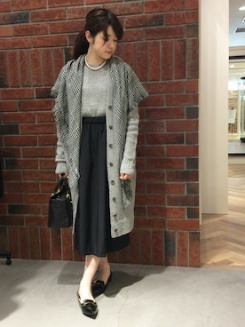 「ロングカーディガン」｜MACKINTOSH PHILOSOPHY ウィング高輪店スタッフさん（レディース・158cm）の秋コーディネート