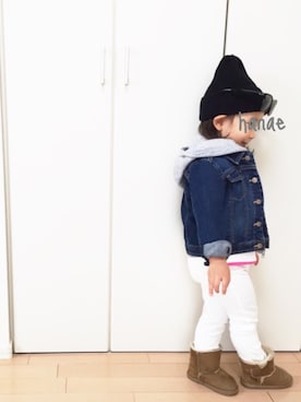 「黒ニット」｜hanae.tさん（キッズ・90cm）の冬コーディネート