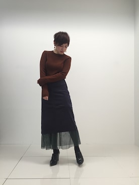 「UNITED TOKYO（ユナイテッドトウキョウ）のアイテム（スカート）」を使った、funnybunnysallyさん（レディース・155cm）の冬コーディネート