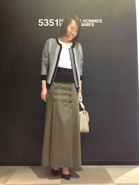 「5351 POUR LES FEMMES（ゴーサンゴーイチプールファム）のアイテム（ブルゾン）」を使った、itoさん（レディース・163cm）の春コーディネート