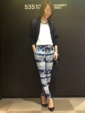 「5351 POUR LES FEMMES（ゴーサンゴーイチプールファム）のアイテム（パンツ）」を使った、itoさん（レディース・163cm）の春コーディネート