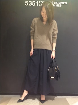 「5351 POUR LES FEMMES（ゴーサンゴーイチプールファム）のアイテム（パンツ）」を使った、itoさん（レディース・163cm）の秋コーディネート