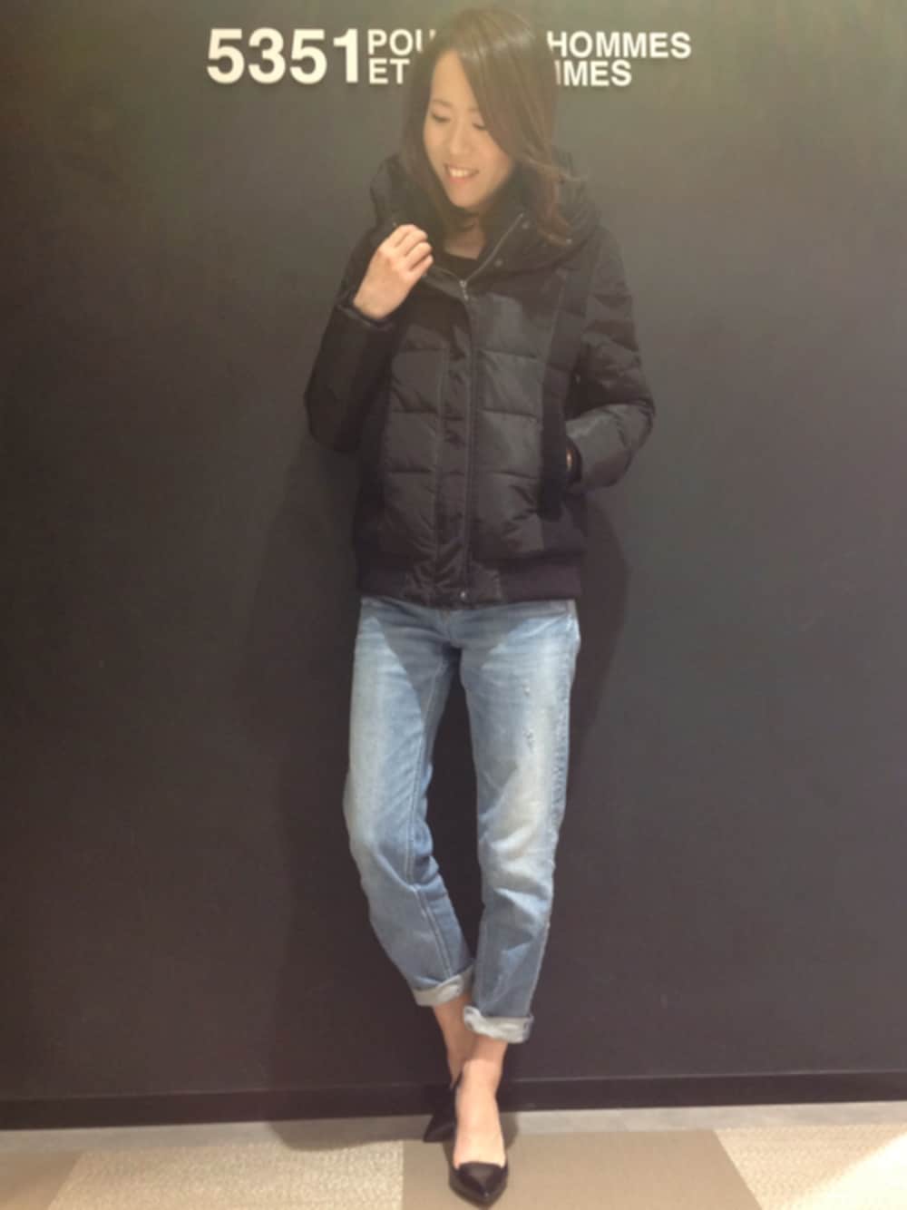 美品 5351プーラファム 高密度 ウール ムートン ショート ダウンコート L 5351 POUR LES FEMMES（ゴーサンゴーイチプールファム）の「高密度