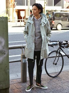 「EDIFICE（エディフィス）のアイテム（カバーオール）」を使った、EDIFICE TOKYO店スタッフ6さん（メンズ・176cm）の春コーディネート
