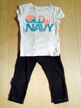 「OLD NAVY（オールドネイビー）のアイテム（Tシャツ/カットソー、ホワイト系）」を使った、makiさん（レディース・156cm）の夏コーディネート