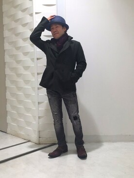 「semantic design（セマンティックデザイン）のアイテム（ニット/セーター）」を使った、garçon bonjourさん（メンズ・170cm）の秋コーディネート