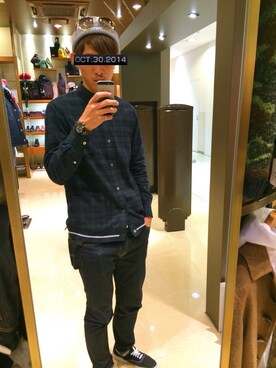 「時計」｜「アイテム（ニットキャップ/ビーニー）」を使った、Daisukeさん（メンズ・178cm）の秋コーディネート
