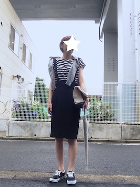 「ひざ丈スカート」｜ekw181さん（レディース・168cm）の夏コーディネート