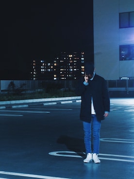 「アイテム（ステンカラーコート）」を使った、Kaisei Kimuraさん（メンズ・181cm・10代）の春コーディネート