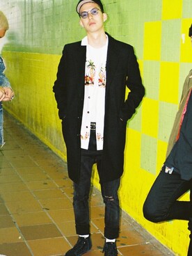 「asos」｜「アイテム（トレンチコート）」を使った、Kaisei Kimuraさん（メンズ・182cm）の春コーディネート