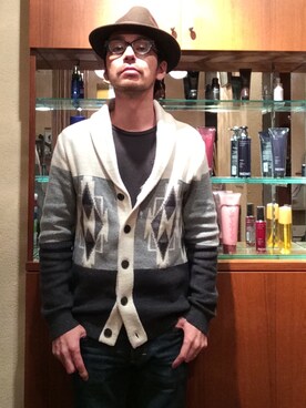 「カウチン」｜「アイテム（その他アウター）」を使った、Yuta さん（メンズ・174cm）の秋コーディネート