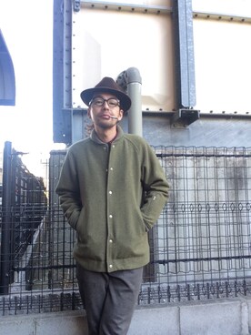 「SOPHNET.（ソフネット）のアイテム（スタジャン）」を使った、Yuta さん（メンズ・174cm）の冬コーディネート