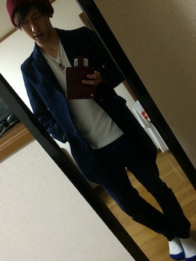 「赤ニット帽」｜kentoさん（メンズ・173cm）の春コーディネート