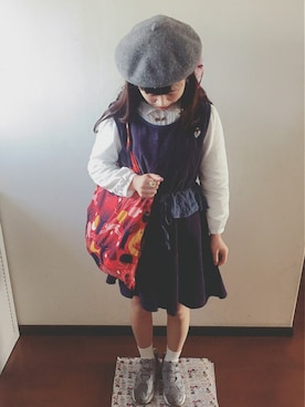 「仙台」｜「アイテム（ハンチング/ベレー帽）」を使った、44さん（レディース・150cm）の秋コーディネート
