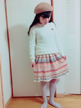 「アイテム（イヤリング）」を使った、44さん（レディース・150cm）の秋コーディネート