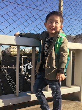 「アイテム（モッズコート）」を使った、retさん（キッズ・110cm）の秋コーディネート