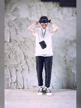 「repos（ルポ）のアイテム（パンツ）」を使った、wadeさん（メンズ・175cm）の夏コーディネート