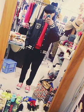 「JOYRICH（ジョイリッチ）のアイテム（ブルゾン）」を使った、脊酔さん（メンズ・165cm）の秋コーディネート