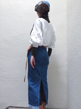 KAPITALのデニムスカートを使った人気ファッション