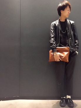 「tk.TAKEO KIKUCHI（ティーケータケオキクチ）のアイテム（MA-1）」を使った、SHY. - SHUHEYさん（メンズ・180cm）の秋コーディネート