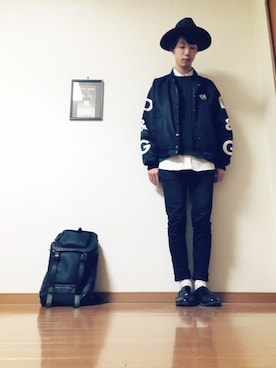 「DOLCE&GABBANA（ドルチェアンドガッバーナ）のアイテム（ブルゾン）」を使った、Yutaroさん（メンズ・180cm）の冬コーディネート