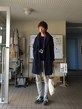 「ADAM ET ROPE'（アダムエロペ）のアイテム（ダッフルコート）」を使った、motoaki irieさん（メンズ・182cm）の春コーディネート