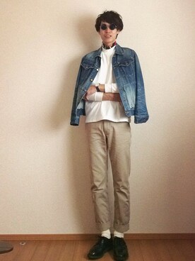 JAMA RICOのデニムジャケットを使った人気ファッションコーディネート