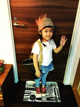 「And A（アンドエー）のアイテム（帽子）」を使った、yu-riさん（キッズ・100cm）の夏コーディネート