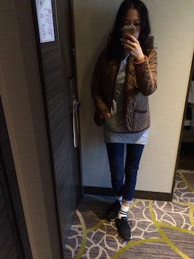 「LAVENHAM（ラベンハム）のアイテム（ブルゾン）」を使った、yumiyさん（レディース・167cm）の秋コーディネート