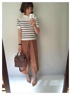 「coca（ANDEX shoes product）（コカ）のアイテム（パンツ）」を使った、cocoさん（レディース・167cm）の春コーディネート