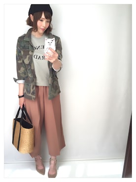 「coca（ANDEX shoes product）（コカ）のアイテム（パンツ）」を使った、cocoさん（レディース・167cm）の春コーディネート