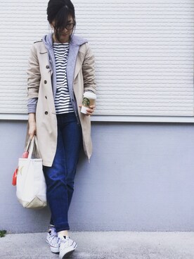 「grove（グローブ）のアイテム（トレンチコート）」を使った、mikiさん（レディース・169cm）の春コーディネート