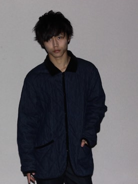 「デニム オン デニム」｜「アイテム（その他アウター）」を使った、大塚 優良さん（メンズ・169cm）の冬コーディネート