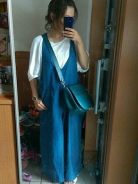 「7月WEAR夏のサンダル祭り」｜「アイテム（オールインワン・サロペット）」を使った、*ももこ*さん（レディース・153cm）の夏コーディネート