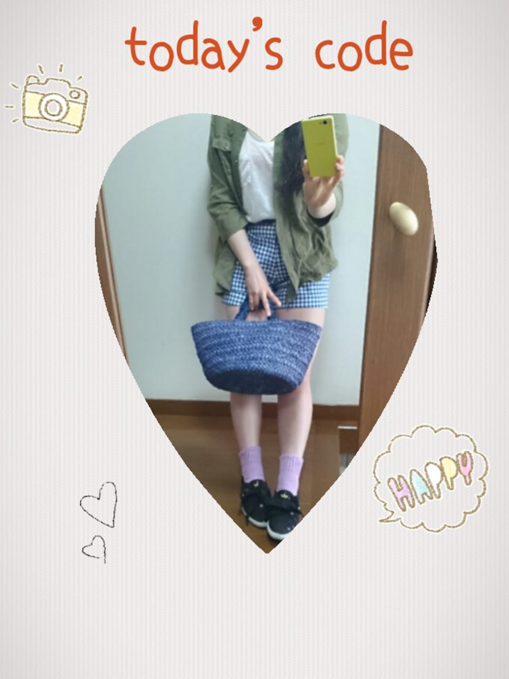 「LILY BROWNのアイテム（かごバッグ、ブルー系）」を使った、:noe*さん（レディース・152cm）の春コーディネートの1枚目の写真