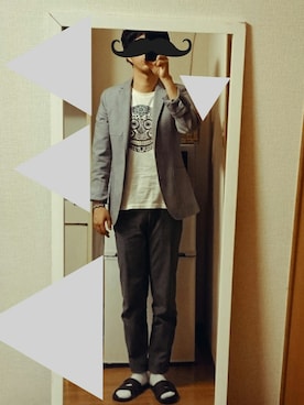 「VISION（ヴィジョン）のアイテム（シューズ）」を使った、アベ㌢㍍さん（メンズ・170cm）の秋コーディネート