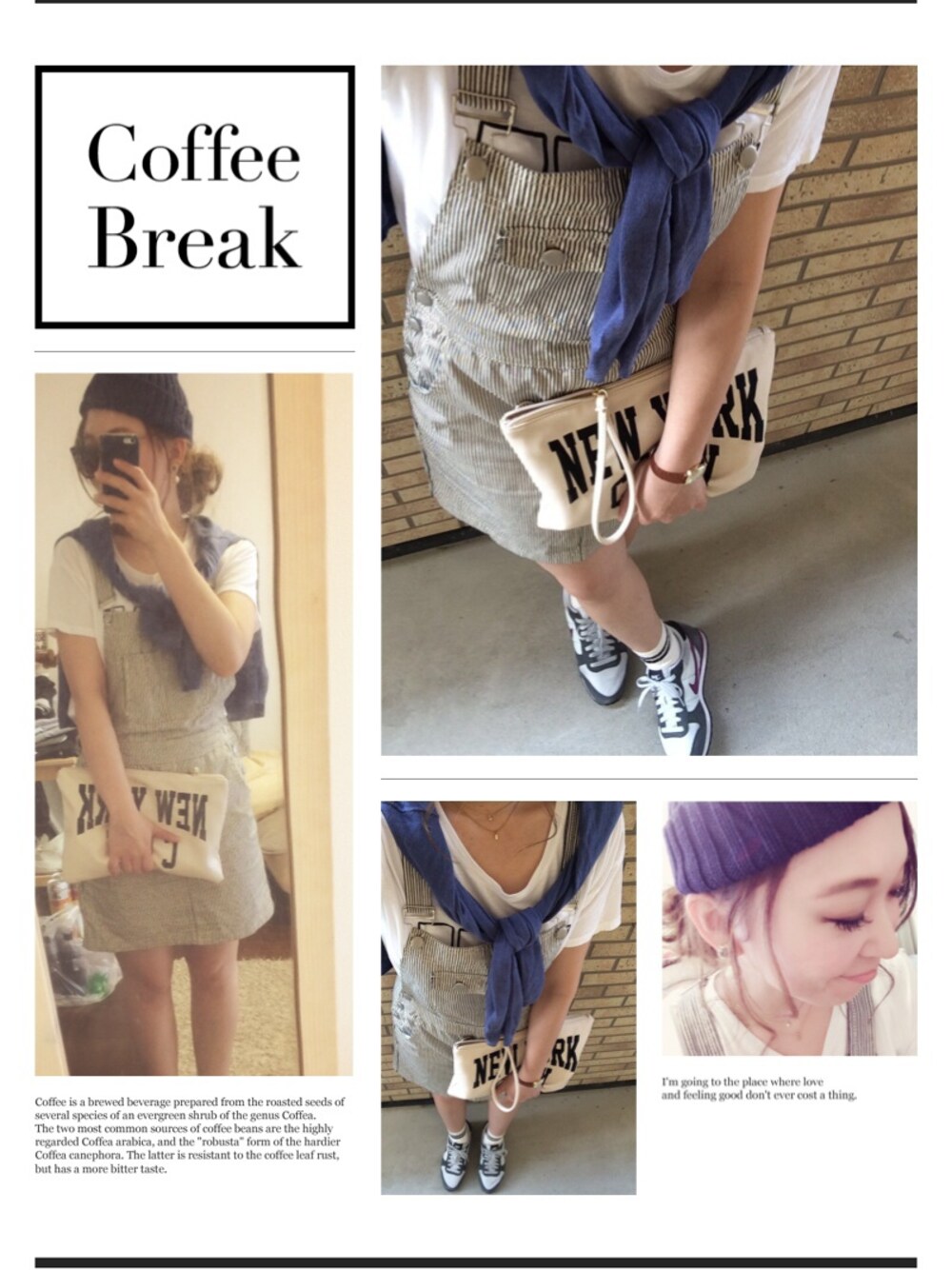 「NIKE、ニット帽、クラッチバッグ、サロペット、靴下×スニーカー」｜「NIKEのNIKEスニーカー（スニーカー、グレー系）」を使った、r♡eさん（レディース・163cm）の夏コーディネートの1枚目の写真