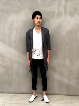 「ロングジャケット」｜OHORIさん（メンズ・183cm）の夏コーディネート