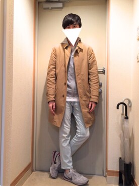 「爽やかコーデ」｜「アイテム（ステンカラーコート）」を使った、だいちさん（メンズ・176cm）の秋コーディネート