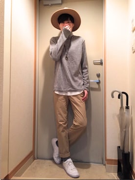 「3色コーデ」｜「アイテム（その他）」を使った、だいちさん（メンズ・176cm）の秋コーディネート