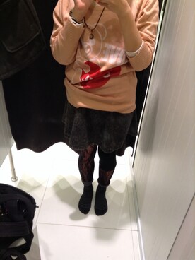 「アイテム（アナログ腕時計、ピンク系）」を使った、まっしゅさん（レディース・158cm）の冬コーディネート