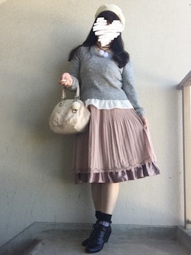 「axes femme（アクシーズファム）のアイテム（ハンチング/ベレー帽）」を使った、サリィさん（レディース・164cm）の秋コーディネート