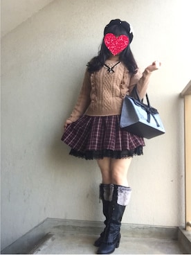 「axes femme（アクシーズファム）のアイテム（ハンチング/ベレー帽）」を使った、サリィさん（レディース・164cm）の秋コーディネート