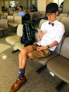 「カモ柄」｜「アイテム（蝶ネクタイ）」を使った、Masafumiさん（メンズ・181cm）の秋コーディネート