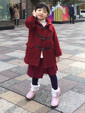 「COMME CA ISM（コムサイズム）のアイテム（ダッフルコート）」を使った、MIZUKIさん（キッズ・110cm）の冬コーディネート